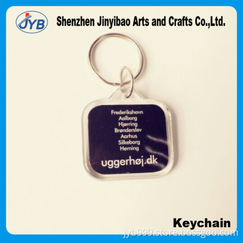 custom acrylic picture holder plastic square keychain for advertising